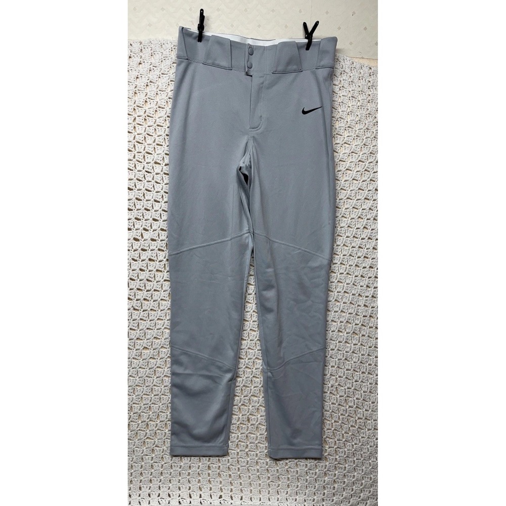 Nike Vapor Pro Baseball Pants Mens Sz S Grey Engineered Stretch Snap BQ6345-052